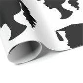 Papier Cadeau Graduation Black White Girl Silhouette (Coin rond)