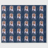 Papier Cadeau Graduation Blue Silver Sun Moon Stars Grad Photo (Plat)