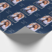 Papier Cadeau Graduation Blue Silver Sun Moon Stars Grad Photo (Coin)