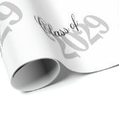 Papier Cadeau Graduation personnalisée | Année et nom simples (Coin rond)