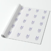 Papier Cadeau Gradué ajouter nom monogramme violet simple m mini (Déroulé)