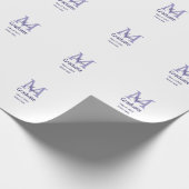 Papier Cadeau Gradué ajouter nom monogramme violet simple m mini (Coin)