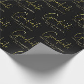 Papier Cadeau Gradué Gold Calligraphie Script moderne (Coin)