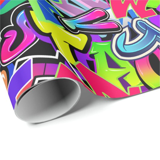 Papier Cadeau Graffiti (Coin rond)