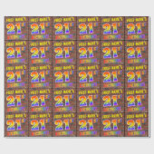 Papier Cadeau Graffiti arc-en-ciel Look 21E ANNIVERSAIRE! & Nom  (Plat)