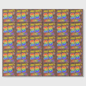 Papier Cadeau Graffiti arc-en-ciel Look 28E ANNIVERSAIRE! & Nom  (Plat)