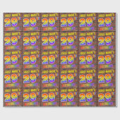 Papier Cadeau Graffiti arc-en-ciel Look 29E ANNIVERSAIRE! & Nom  (Plat)