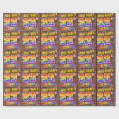 Papier Cadeau Graffiti arc-en-ciel Look 32E ANNIVERSAIRE! & Nom (Plat)