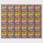 Papier Cadeau Graffiti arc-en-ciel Look 36E ANNIVERSAIRE! & Nom  (Plat)