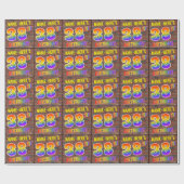 Papier Cadeau Graffiti arc-en-ciel Look 38E ANNIVERSAIRE! & Nom (Plat)