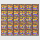 Papier Cadeau Graffiti arc-en-ciel Look 39E ANNIVERSAIRE! & Nom (Plat)