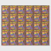 Papier Cadeau Graffiti arc-en-ciel Look 51E ANNIVERSAIRE! & Nom (Plat)