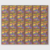 Papier Cadeau Graffiti arc-en-ciel Look 67E ANNIVERSAIRE! & Nom (Plat)