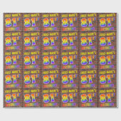 Papier Cadeau Graffiti arc-en-ciel Look 81E ANNIVERSAIRE! & Nom  (Plat)