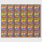 Papier Cadeau Graffiti arc-en-ciel Look 89E ANNIVERSAIRE! & Nom (Plat)