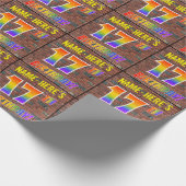 Papier Cadeau Graffiti arc-en-ciel Regardez 17ÈME ANNIVERSAIRE! (Coin)