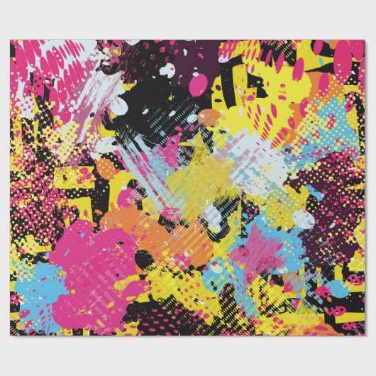 Papier Cadeau Graffiti bright psychedelic seamless pattern (Plat)