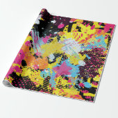 Papier Cadeau Graffiti bright psychedelic seamless pattern (Déroulé)
