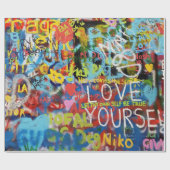 Papier Cadeau Graffiti coloré, (Plat)