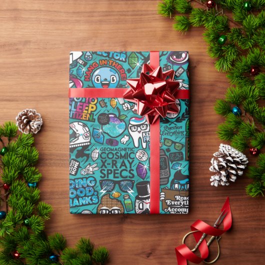 Papier Cadeau Graffiti coloré, (Cadeau de vacances)