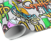 Papier Cadeau Graffiti Dance Hip hop Motif (Coin rond)