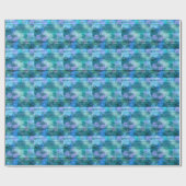 Papier Cadeau Graffiti de clôture en bois violet bleu vert turqu (Plat)