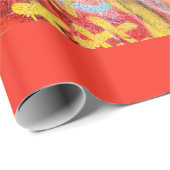 Papier Cadeau graffiti de planète (Coin rond)