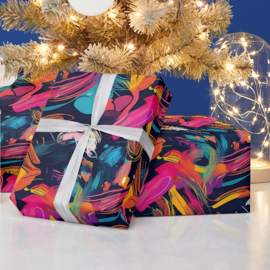 Papier Cadeau Graffiti éclaboussé de chaos vif (Vacances)