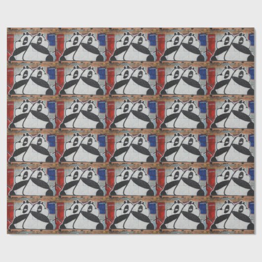 Papier Cadeau Graffiti Géant Doux Pandas (Plat)