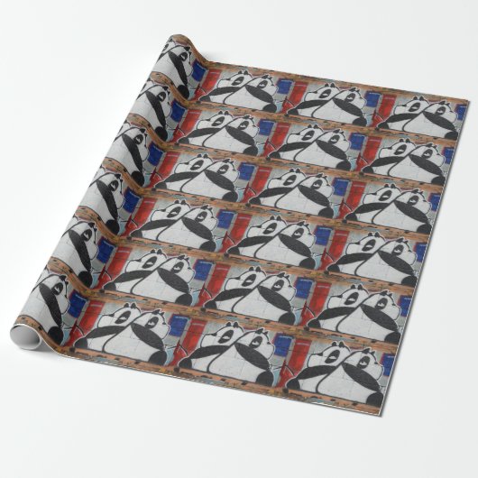 Papier Cadeau Graffiti Géant Doux Pandas (Déroulé)