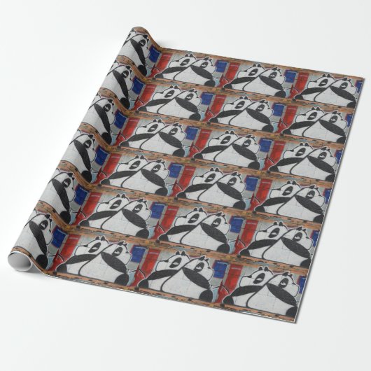 Papier Cadeau Graffiti Géant Doux Pandas (Déroulé)