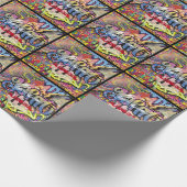 Papier Cadeau Graffiti griffé, rayé ou briques PEINTES (Coin)