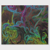 Papier Cadeau Graffiti Liquide Jaune (Plat)