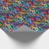 Papier Cadeau Graffiti lumineux, design graphique urbain. (Coin)