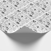 Papier Cadeau Graffiti mignon : Doodle Art Set. (Coin)