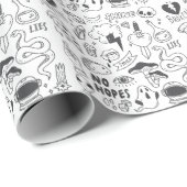 Papier Cadeau Graffiti mignon : Doodle Art Set. (Coin rond)