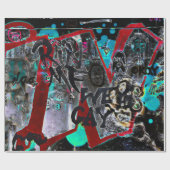 Papier Cadeau Graffiti Moderne Grunge Urban Street Art (Plat)