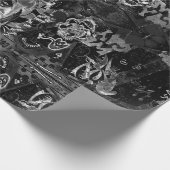 Papier Cadeau Graffiti Moderne Motif Grunge Noir Et Blanc (Coin)
