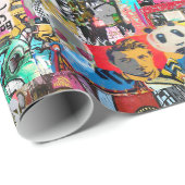 Papier Cadeau Graffiti mur collage (Coin rond)