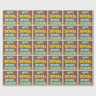 Papier Cadeau Graffiti muraux de briques inspiré 20e anniversair