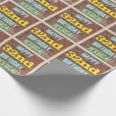 Papier Cadeau Graffiti muraux de briques inspiré 32e anniversair (Coin)