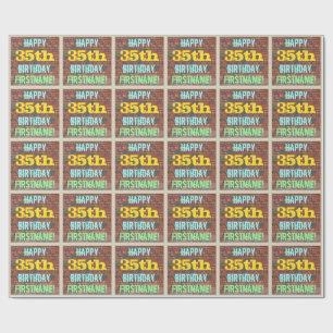 Papier Cadeau Graffiti muraux de briques inspiré 35ème anniversa