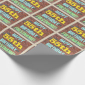 Papier Cadeau Graffiti muraux de briques inspiré 55ème anniversa (Coin)