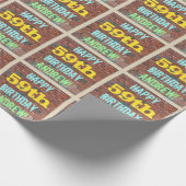 Papier Cadeau Graffiti muraux de briques inspiré 59e anniversair (Coin)