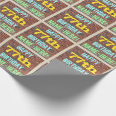 Papier Cadeau Graffiti muraux de briques inspiré 77e anniversair (Coin)