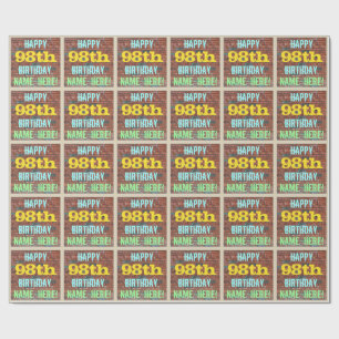 Papier Cadeau Graffiti muraux de briques inspiré 98ème anniversa