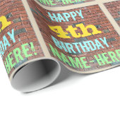 Papier Cadeau Graffiti muraux de briques inspirés 4ème anniversa (Coin rond)