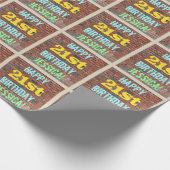 Papier Cadeau Graffiti muraux en briques inspiré 21ème anniversa (Coin)