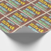 Papier Cadeau Graffiti muraux en briques inspiré 23ème anniversa (Coin)