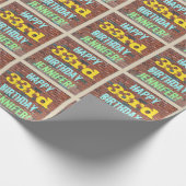 Papier Cadeau Graffiti muraux en briques inspiré 33ème anniversa (Coin)